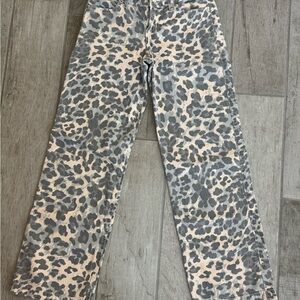 abercrombie kids Gray and Cream Leopard Print Jeans